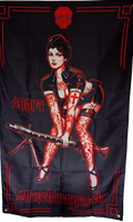 Maschinengewehr Pin Up Girl Flag
