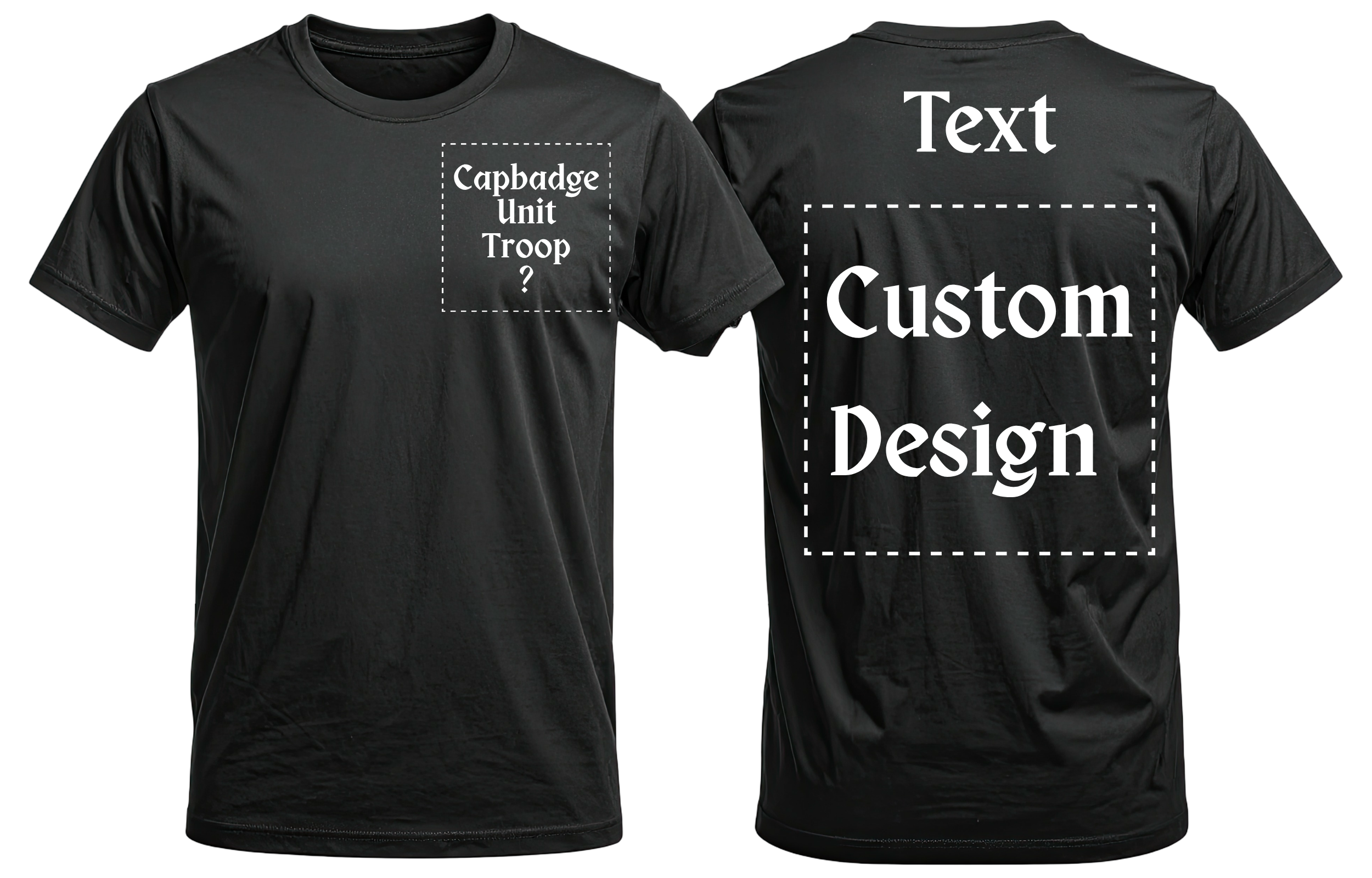 Custom and Personalised Army Regiment, Troop, Section T-Shirts.