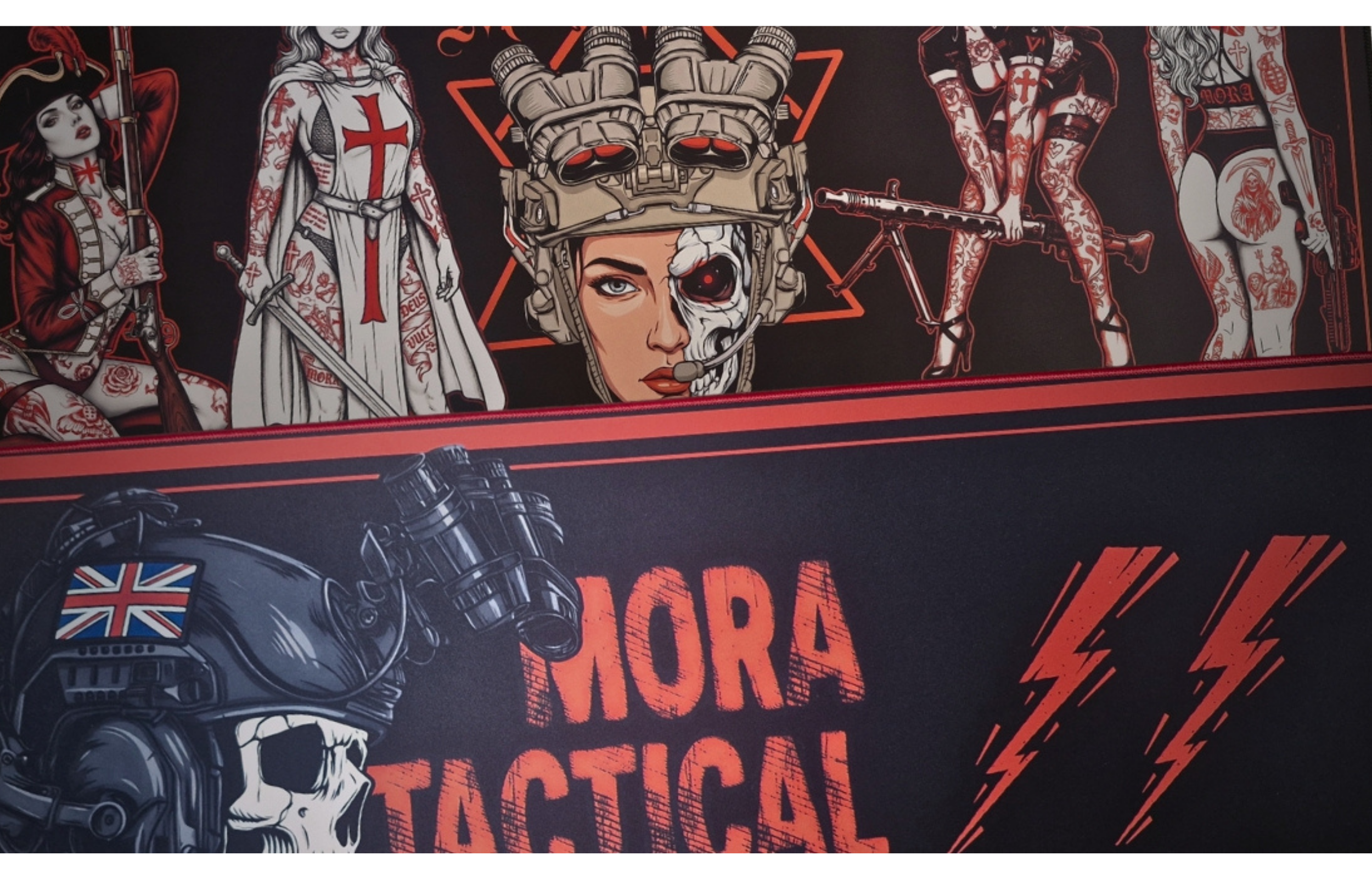Mora tactical Gaming large desktop mousepads tactical and pin up girl style
