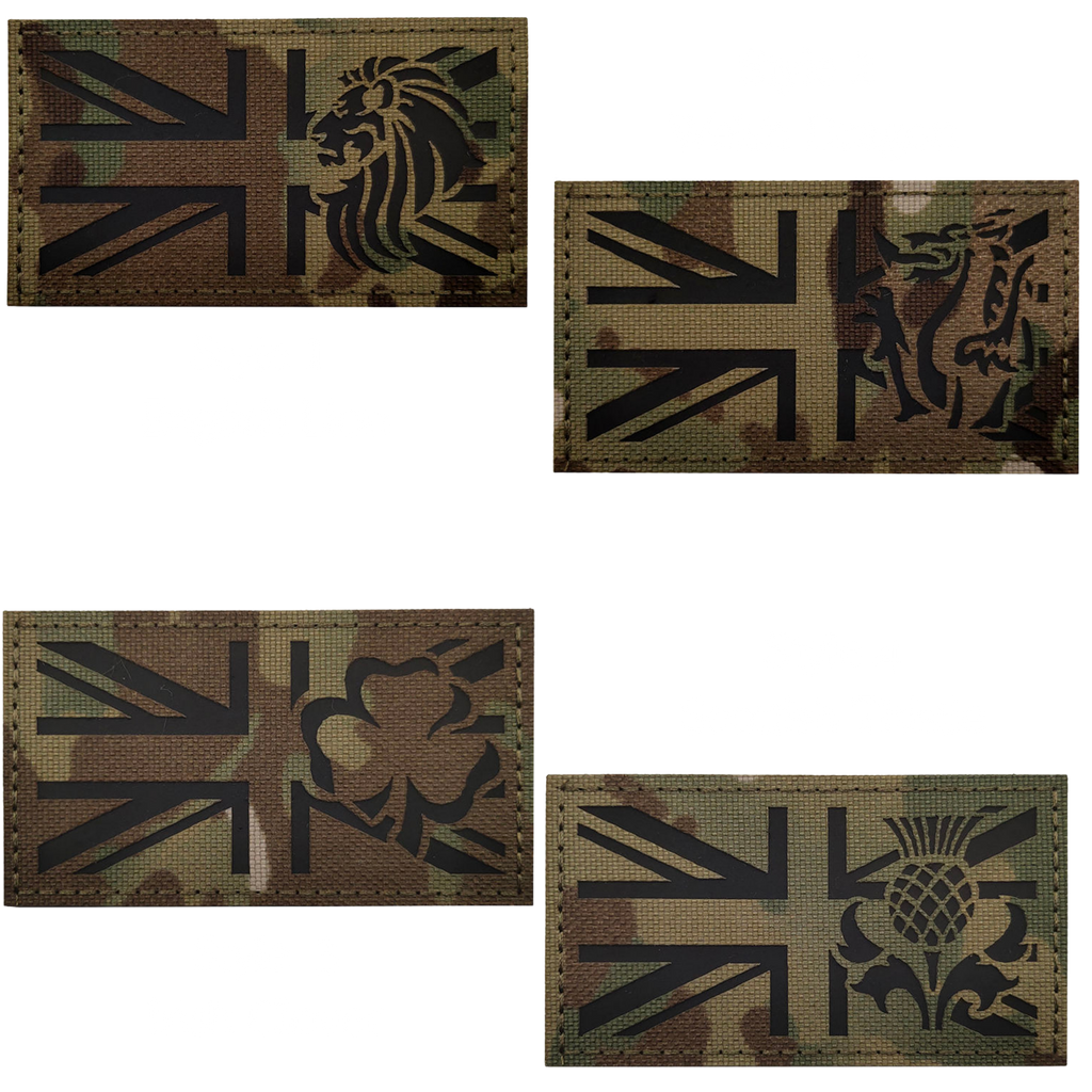 GBR IR patches with English lion, Welsh dragon, Scottish thistle, Irish clover on MTP.