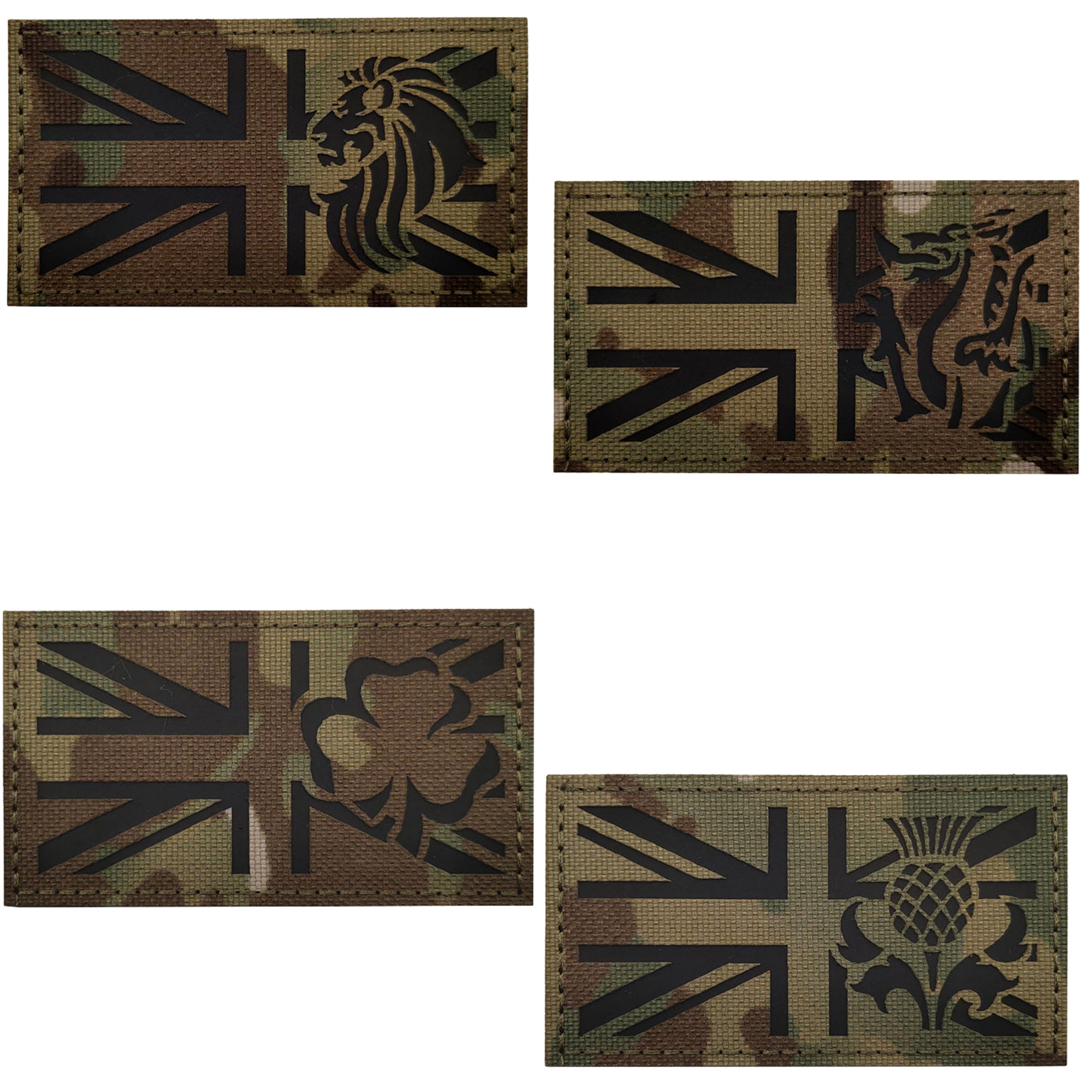 GBR IR patches with English lion, Welsh dragon, Scottish thistle, Irish clover on MTP.