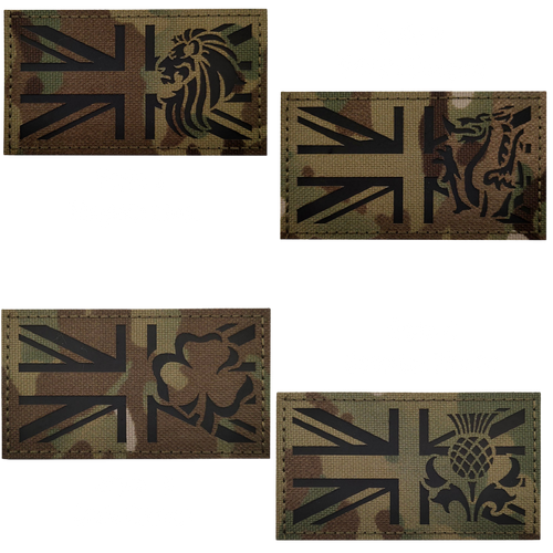 GBR IR patches with English lion, Welsh dragon, Scottish thistle, Irish clover on MTP.