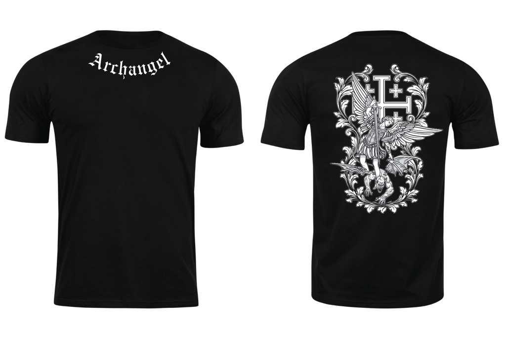 Archangel with Jerusalem cross t shirt by mora Tactical 