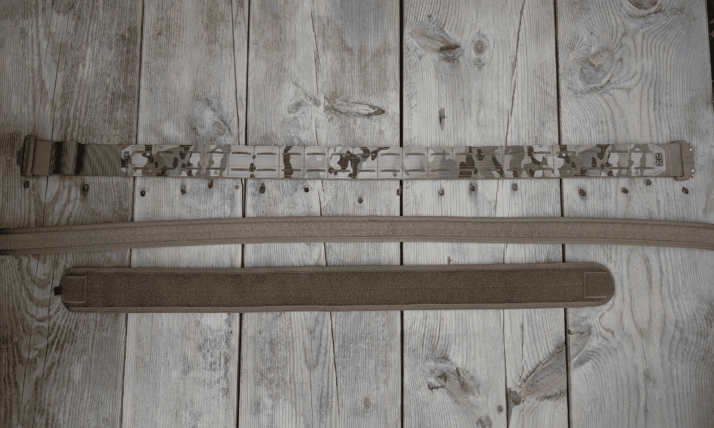Tactical battle belt with anti slip function in multicam.