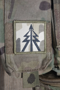Recce tree MTP patch on a chest rig.