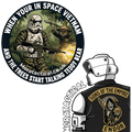 stormtrooper in US Vietnam special forces tiger stripe shooting at Ewoks. Scout trooper in a MC cut.